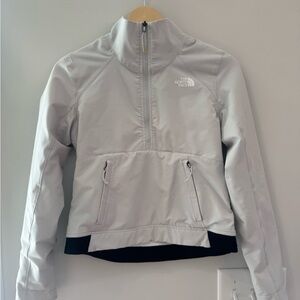 The North Face reversible Light Gray Half-Zip Jacket